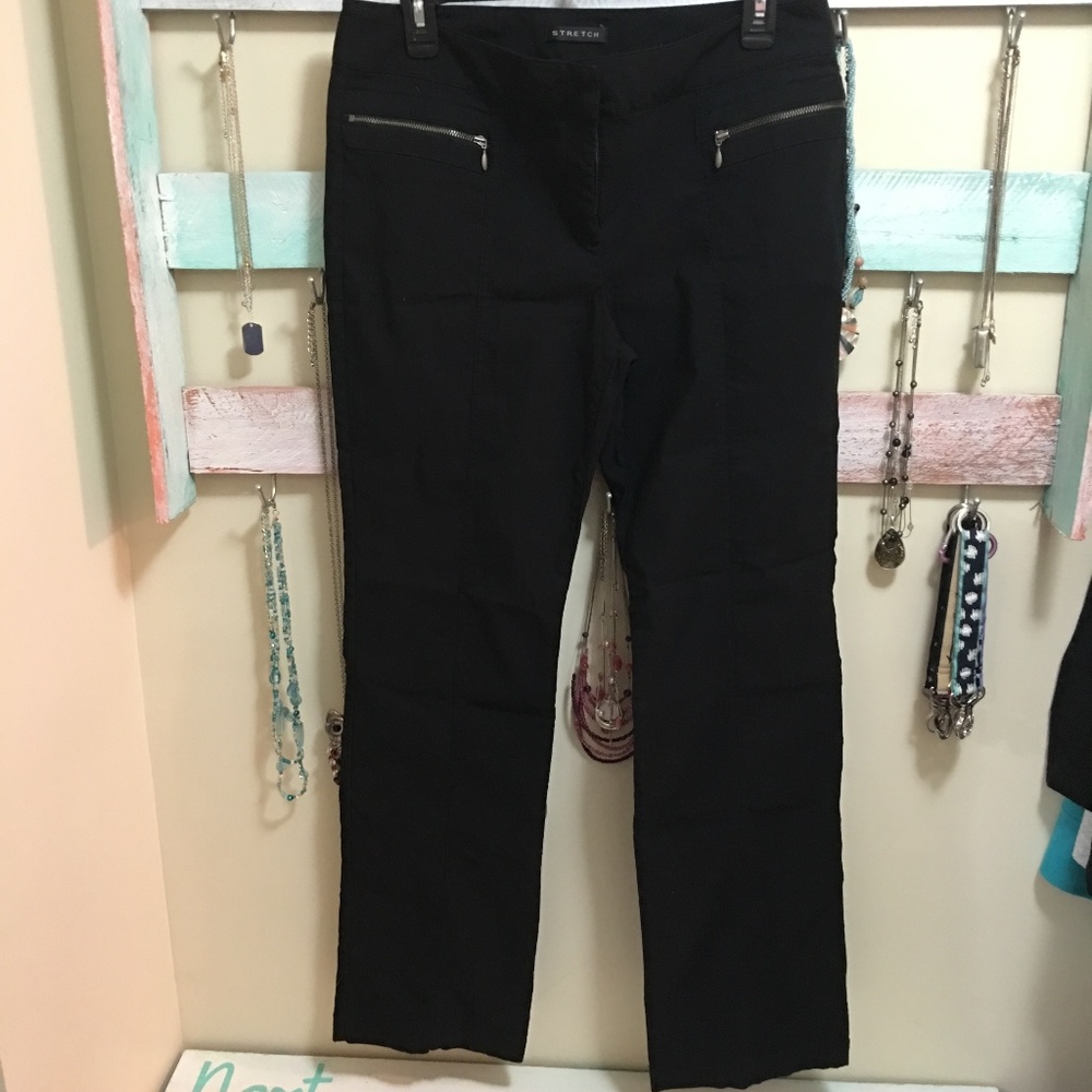 Liz Claiborne Black Stretch Straight Leg Pant